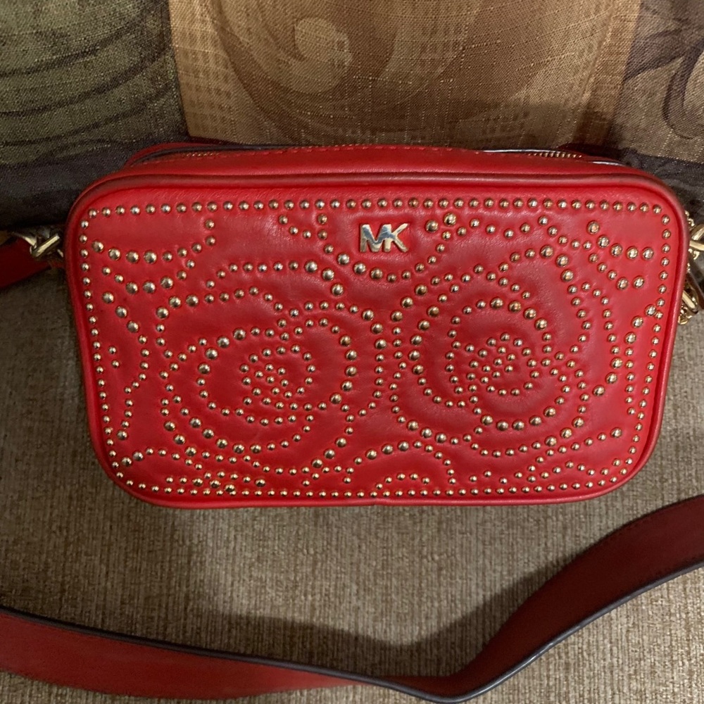 Michael Kors studded crossbody camera bag
